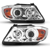 Thumbnail for ANZO 2006-2008 BMW 3 Series E90-E91 Projector Headlights w/ Halo w/ LED Bar Chrome (CCFL)