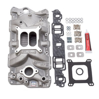 Thumbnail for Edelbrock Manifold w/ Installation Kit Performer Eps SBC 1957-1986 Natural Finish