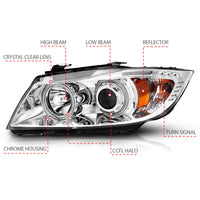 Thumbnail for ANZO 2006-2008 BMW 3 Series E90-E91 Projector Headlights w/ Halo w/ LED Bar Chrome (CCFL)