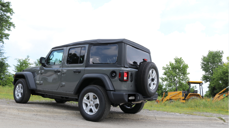 Corsa 2018-2024 Jeep Wrangler JL 2.5in Dual Rear Turn Down Exit Black Touring Axle-Back Exhaust