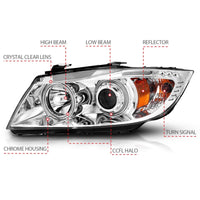 Thumbnail for ANZO 2006-2008 BMW 3 Series E90-E91 Projector Headlights w/ Halo w/ LED Bar Chrome (CCFL)