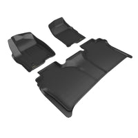 Thumbnail for 3D MAXpider 19-24 GMC Sierra Kagu 1st & 2nd Row Floormats - Black