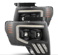 Thumbnail for AlphaRex 09-14 Ford F-150 PRO-Series Projector Headlights Plank Style Black w/Activ Light/Seq Signal