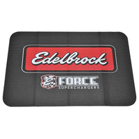 Thumbnail for Edelbrock Racing Fender Cover - PVC Foam Mat - 2 Color Printed Edelbrock Racing Logo