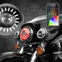 Thumbnail for XK Glow 7In RGB LED Harley Headlight XKchrome Bluetooth App Controlled Kit