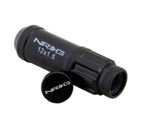 Thumbnail for NRG 700 Series M12 X 1.5 Steel Lug Nut w/Dust Cap Cover Set 21 Pc w/Locks & Lock Socket - Black