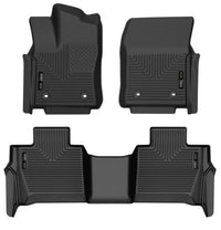 Thumbnail for Husky Liners 23-24 Toyota Sequoia WeatherBeater Front & Second Row Floor Liners - Black