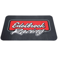 Thumbnail for Edelbrock Racing Fender Cover - PVC Foam Mat - 2 Color Printed Edelbrock Racing Logo