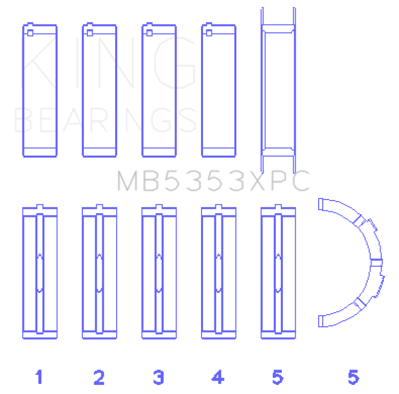 King Engine Bearings Ford 281 4.6L Sohc 16V (Size +.026mm) Main Bearing Set