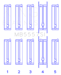 Thumbnail for King Engine Bearings ChevrolET 121Ci/Ln2 134Ci (Size +0.25mm) Main Bearing Set