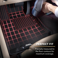 Thumbnail for 3D MAXpider 21-24 Toyota Sienna 7-Seat Kagu 1st, 2nd, & 3rd Row Floormats - Black