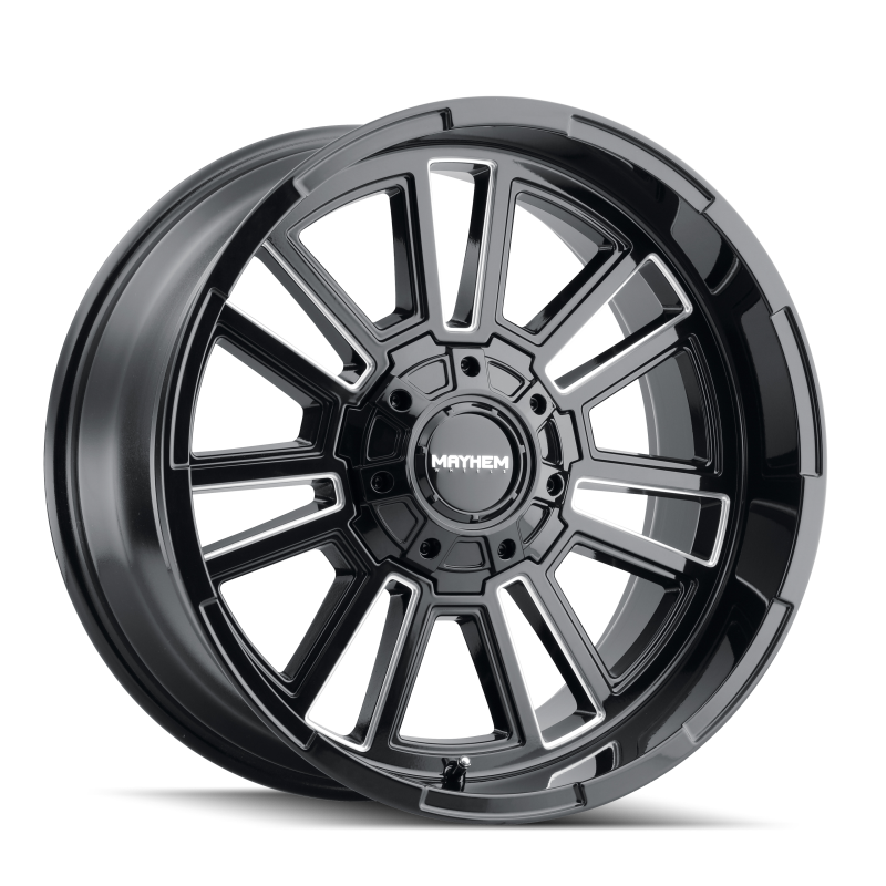 Mayhem 8115 Apollo 20x10 / 8x165.1 BP / -19mm Offset / 125.2mm Hub Black w/ Milled Spokes Wheel