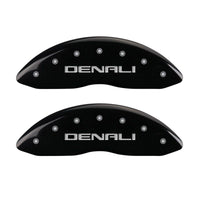 Thumbnail for MGP 4 Caliper Covers Engraved Front & Rear Denali Black finish silver ch