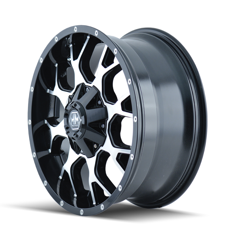 Mayhem 8015 Warrior 18x9 / 5x150 BP / -12mm Offset / 110mm Hub Black/Machined Face Wheel