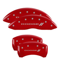 Thumbnail for MGP 4 Caliper Covers Engraved Front & Rear MOPAR Red finish silver ch