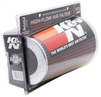 Thumbnail for K&N Universal Air Filter Chrome Round Tapered Red - 4in Flange ID x 1.125in Flange Length x 9.5in H