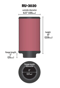 Thumbnail for K&N Filter 2 1/4inch 10 Degree Flange 16 1/4inch x 4inch - 4 1/2inch Height