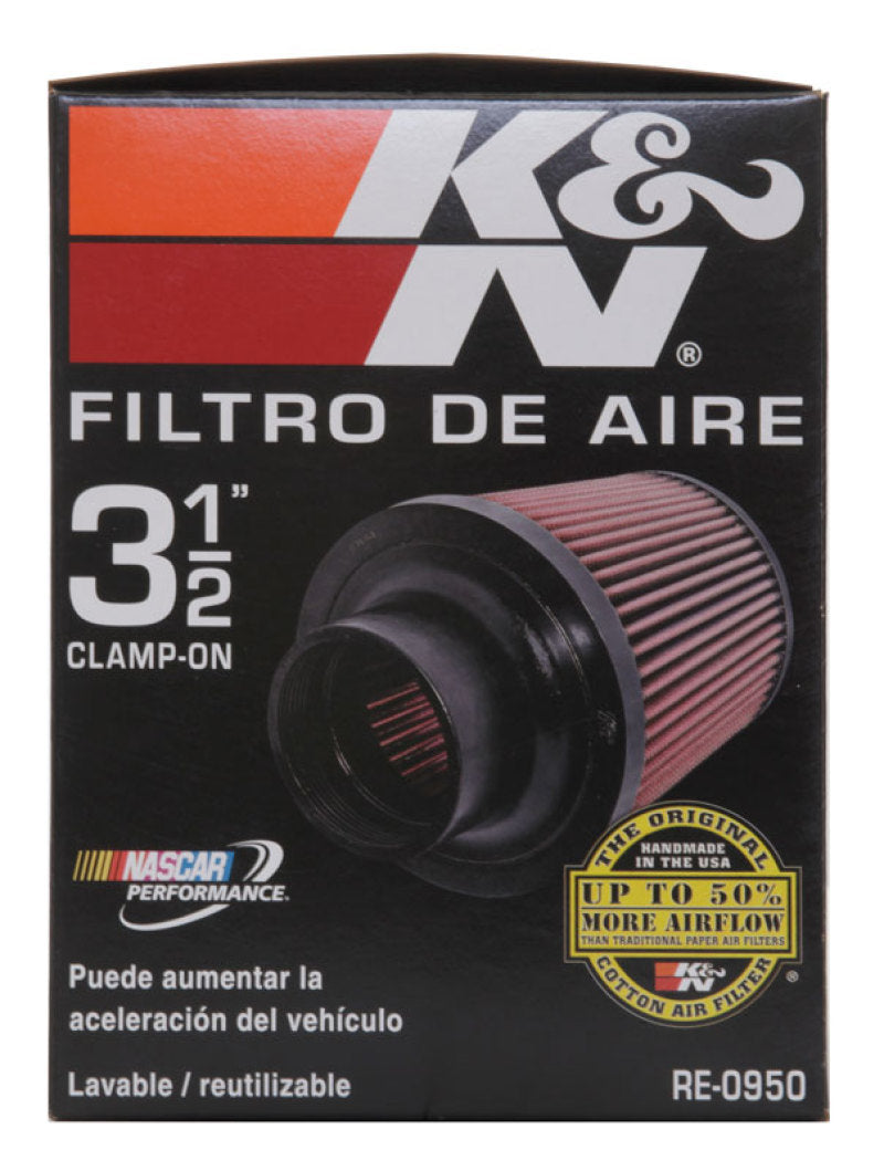 K&N Universal Rubber Filter 3 1/2inch ID FLG / 6inch Base / 4-5/8inch Top / 6inch Height