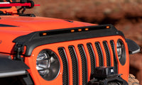 Thumbnail for AVS 2018-2019 Jeep Wrangler (JL) Aeroskin Low Profile Hood Shield w/ Lights - Black