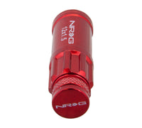 Thumbnail for NRG 700 Series M12 X 1.5 Steel Lug Nut w/Dust Cap Cover Set 21 Pc w/Locks & Lock Socket - Red