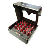 Thumbnail for NRG 500 Series M12 X 1.5 Bullet Shape Steel Lug Nut Set - 21 Pc w/Lock Key - Red