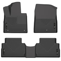 Thumbnail for Husky Liners 21-22 Hyundai Santa Fe WeatherBeater Front & 2nd Seat Floor Liners - Black