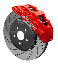 Thumbnail for Wilwood SX6R Front Brake Kit 15in Lug Drive Slotted/Drilled Red w/ Lines 10-14 Chevrolet Camaro SS