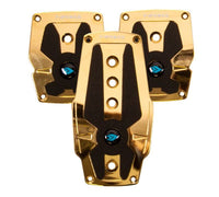 Thumbnail for NRG Aluminum Sport Pedal M/T - Chrome Gold w/Black Rubber Inserts