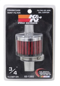 Thumbnail for K&N 3/4 inch ID 2 inch OD 1.5 inch H Clamp On Crankcase Vent Filter