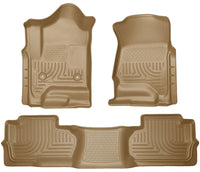 Thumbnail for Husky Liners 14 Chevrolet Silverado/GMC Sierra Dbl Cab WeatherBeater Tan Front&2nd Seat Floor Liners