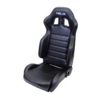 Thumbnail for NRG Reclinable Sport Seats (Pair) PVC Leather w/NRG Logo - Black w/White Stitching