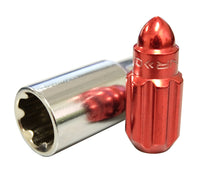 Thumbnail for NRG 500 Series M12 X 1.5 Bullet Shape Steel Lug Nut Set - 21 Pc w/Lock Key - Red