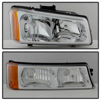 Thumbnail for Xtune Chevy Silverado 2500HD 03-06 Crystal Headlights w/ Bumper Lights Chrome HD-JH-CSIL03-AM-C-SET