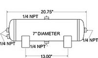 Thumbnail for Firestone Air Tank 3 Gallon 7in. x 20.75in. (4) 1/4in. NPT Ports 150 PSI Max - Black (WR17609227)