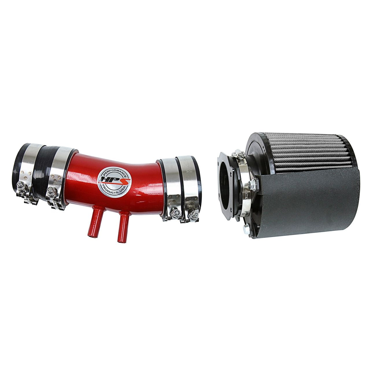 HPS Shortram Air Intake Kit 99-04 Nissan Frontier 3.3L V6 Non Supercharged, Includes Heat Shield, Red