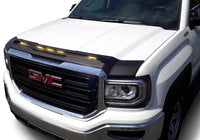 Thumbnail for AVS 2014-2018 GMC Sierra 1500 Aeroskin Low Profile Hood Shield w/ Lights - Black