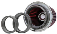 Thumbnail for K&N Universal Air Filter Chrome Round Tapered Red - 4in Flange ID x 1.125in Flange Length x 5.5in H