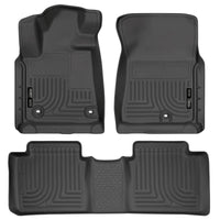 Thumbnail for Husky Liners 2014 Toyota Tundra Double Cab Pickup WeatherBeater Black Front & 2nd Seat Floor Liners