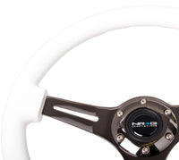 Thumbnail for NRG Classic Wood Grain Steering Wheel (350mm) White Paint Grip w/Black 3-Spoke Center