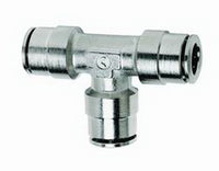 Thumbnail for Firestone Union Tee 1/4in. Nickel Push-Lock Air Fitting - 6 Pack (WR17603453)