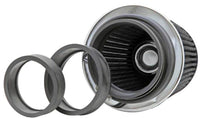 Thumbnail for K&N Universal Filter Chrome Round Tapered White - 4in Flange ID x 1.125in Flange Length x 5.5in H