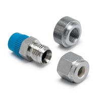 Thumbnail for Autometer Thermocouple Compress Fitting 1/4in / 1/8in NPTF Male w/Weld Boss