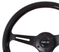 Thumbnail for NRG Classic Wood Grain Steering Wheel (350mm) Black Paint Grip w/Black 3-Spoke Center