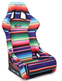 Thumbnail for NRG FRP Bucket Seat PRISMA Serepi Edition W/ Red Pearlized Back Mexi-Cali Blanket Print - Large