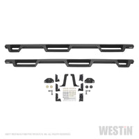 Thumbnail for Westin 99-16 Ford F-250/350/450/550 CC (6.75ft Bed) HDX Drop Whl to Whl Nerf Step Bars - Text Blk