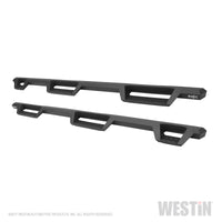 Thumbnail for Westin 99-16 Ford F-250/350/450/550 CC (6.75ft Bed) HDX Drop Whl to Whl Nerf Step Bars - Text Blk