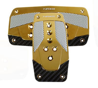 Thumbnail for NRG Aluminum Sport Pedal A/T - Red w/Chrome Gold Carbon