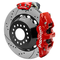 Thumbnail for Wilwood AERO4 Big Brake Rear Electronic Parking Brake Kit - Red - Powder Coat Caliper - D/S Rotor