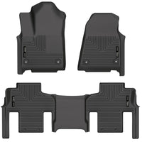 Thumbnail for Husky Liners 2022 Jeep Grand Wagoneer Weatherbeater Black Front & 2nd Seat Floor Liners