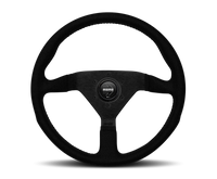 Thumbnail for Momo Montecarlo Alcantara Steering Wheel 350 mm - Black/Black Stitch/Black Spokes